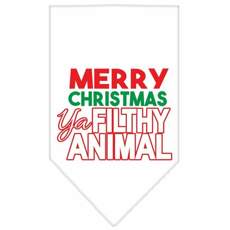 MIRAGE PET PRODUCTS Ya Filthy Animal Screen Print Pet BandanaWhite Small 66-161 SMWT